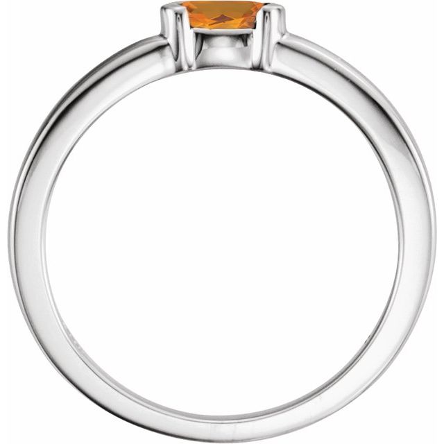 Sterling Silver Natural Citrine Family Stackable Ring