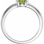 Sterling Silver Natural Peridot Family Stackable Ring