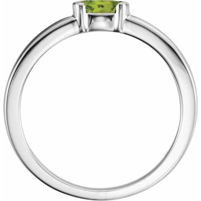 Sterling Silver Natural Peridot Family Stackable Ring