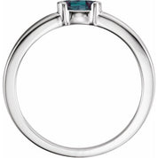 Sterling Silver Lab-Grown Alexandrite Family Stackable Ring