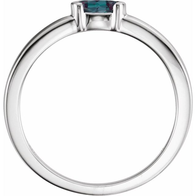 Sterling Silver Lab-Grown Alexandrite Family Stackable Ring