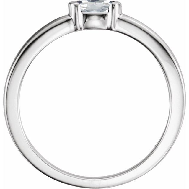 Sterling Silver Natural White Sapphire Family Stackable Ring