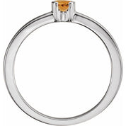 Sterling Silver Natural Citrine Family Stackable Ring