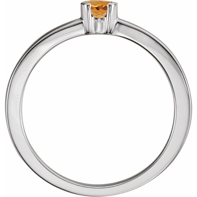 Sterling Silver Natural Citrine Family Stackable Ring
