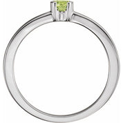 Sterling Silver Natural Peridot Family Stackable Ring