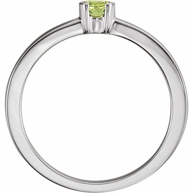 Sterling Silver Natural Peridot Family Stackable Ring