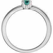 Sterling Silver Lab-Grown Alexandrite Family Stackable Ring