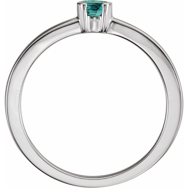 Sterling Silver Lab-Grown Alexandrite Family Stackable Ring