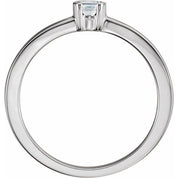 Sterling Silver Natural White Sapphire Family Stackable Ring