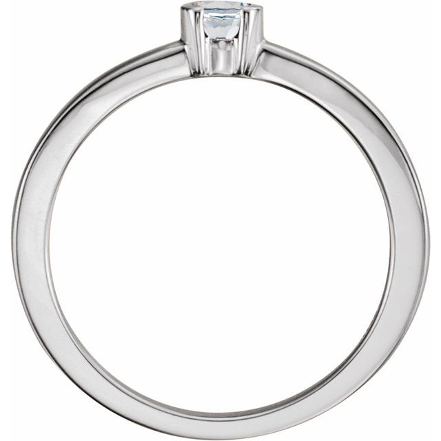 Sterling Silver Natural White Sapphire Family Stackable Ring