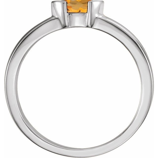 Sterling Silver Natural Citrine Family Stackable Ring