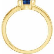 14K Yellow Natural Blue Sapphire Family Stackable Ring