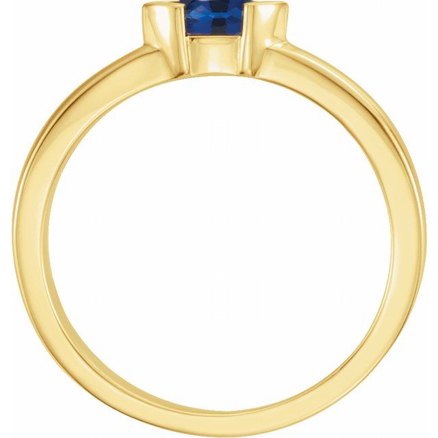 14K Yellow Natural Blue Sapphire Family Stackable Ring