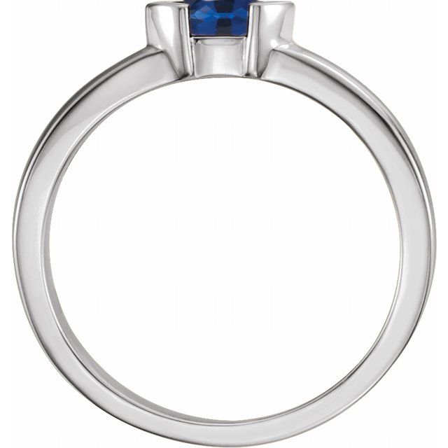 Sterling Silver Lab-Grown Blue Sapphire Family Stackable Ring