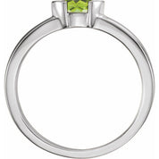 Sterling Silver Natural Peridot Family Stackable Ring