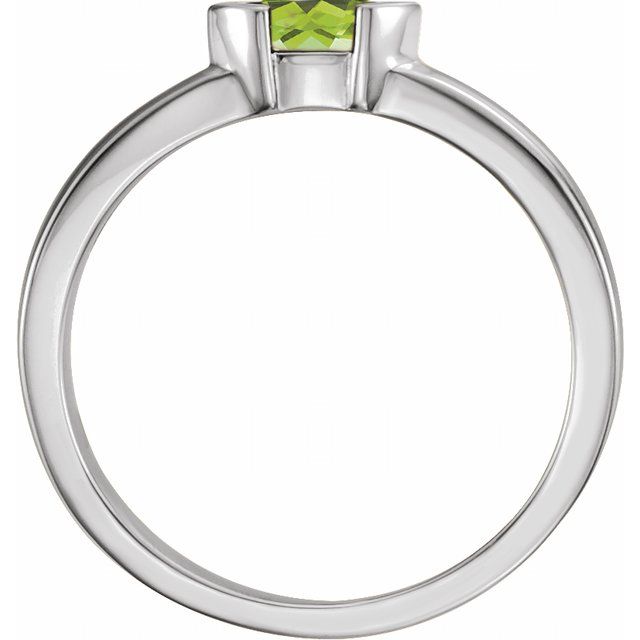 Sterling Silver Natural Peridot Family Stackable Ring