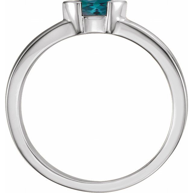 Sterling Silver Lab-Grown Alexandrite Family Stackable Ring