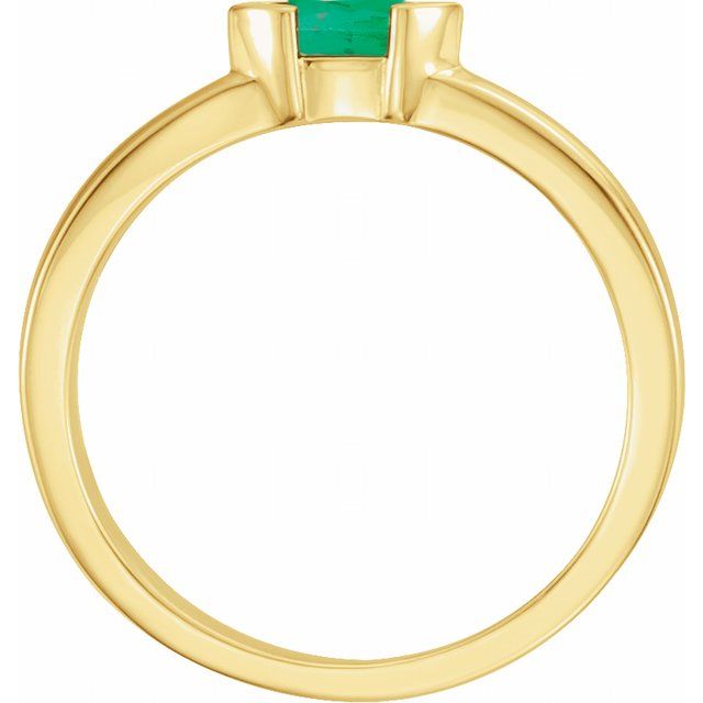 14K Yellow Natural Emerald Family Stackable Ring