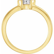 14K Yellow Natural White Sapphire Family Stackable Ring