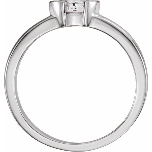 Sterling Silver Natural White Sapphire Family Stackable Ring