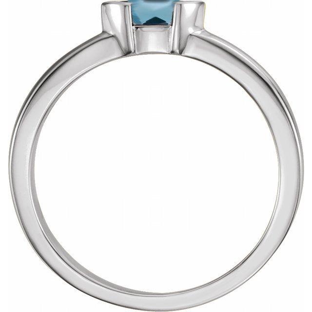 Sterling Silver Natural Aquamarine Family Stackable Ring