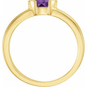 14K Yellow Natural Amethyst Stackable Family Ring