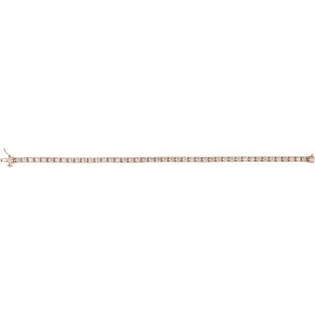 14K Rose 5 CTW Natural Diamond Line 7 1/4" Bracelet