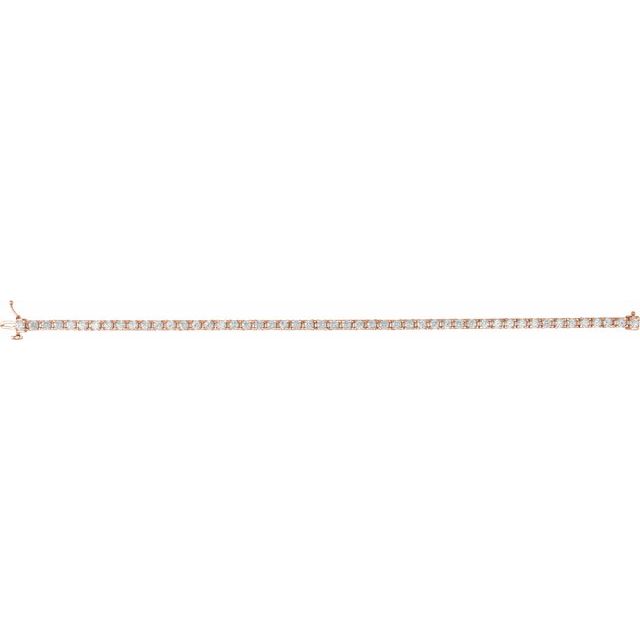 14K Rose 4 CTW Natural Diamond Line 7 1/4" Bracelet