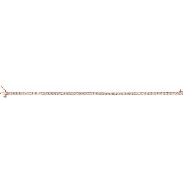14K Rose 3 CTW Natural Diamond Line 7 1/4" Bracelet