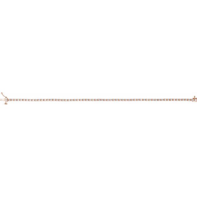 14K Rose 2 CTW Natural Diamond Line 7 1/4" Bracelet
