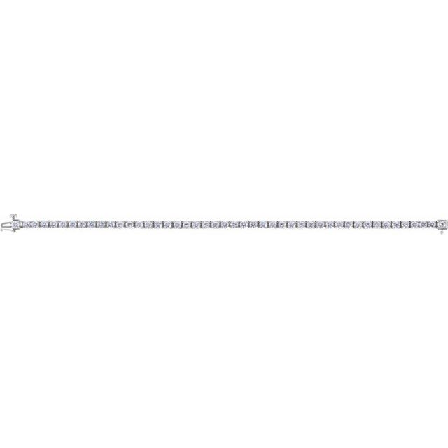 14K White 1 CTW Natural Diamond Illusion-Set Line 7" Bracelet
