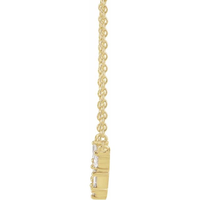 14K 1/6 CTW Natural Diamond V Necklace 16"