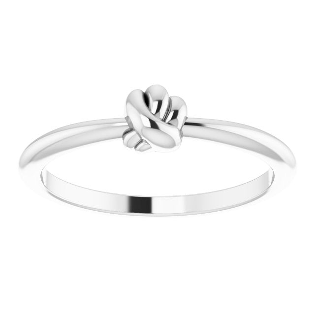 14K White Stackable Knot Ring - Elegant Design by Brand