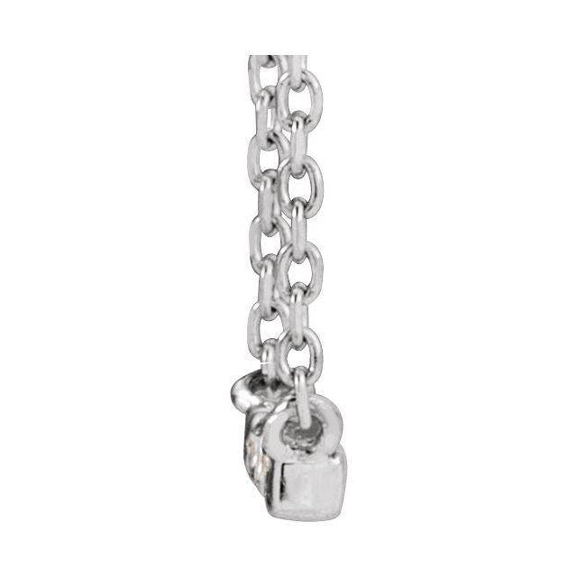 14K .03 CTW Natural Diamond French-Set Bar 18" Necklace