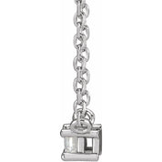 14K Natural Diamond Solitaire Necklace with .07 CT Diamond, 16" Chain Length