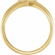 18K Yellow Heart Signet Ring