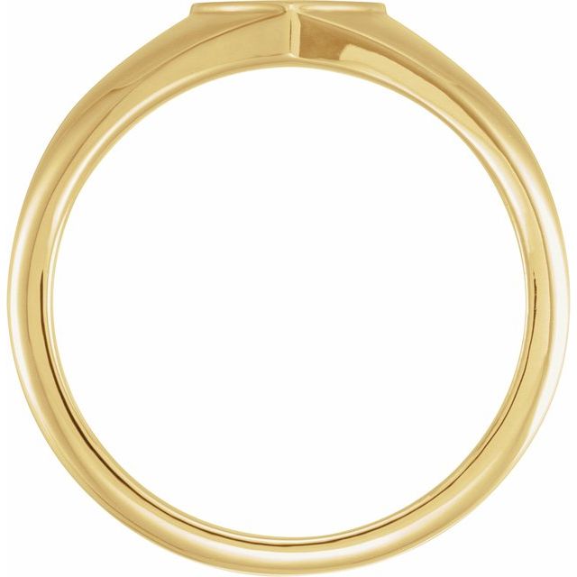 18K Yellow Heart Signet Ring