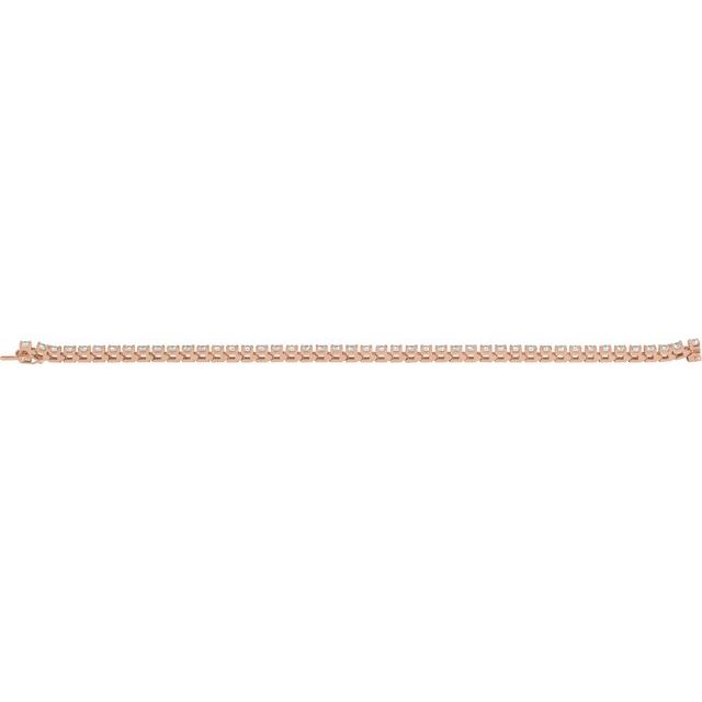 14K Rose 5 CTW Natural Diamond Line 7 1/4" Bracelet