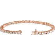 14K Rose 5 CTW Natural Diamond Line 7 1/4" Bracelet