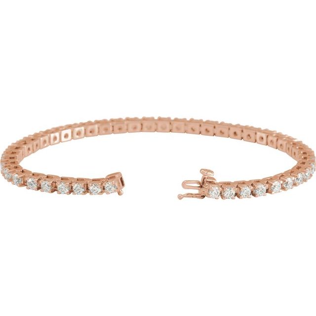 14K Rose 5 CTW Natural Diamond Line 7 1/4" Bracelet