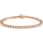 14K Rose 5 CTW Natural Diamond Line 7 1/4" Bracelet