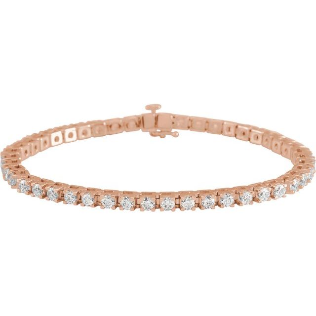 14K Rose 5 CTW Natural Diamond Line 7 1/4" Bracelet