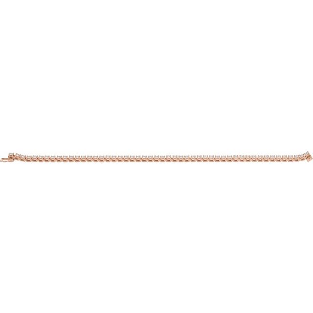 14K Rose 4 CTW Natural Diamond Line 7 1/4" Bracelet