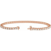 14K Rose 4 CTW Natural Diamond Line 7 1/4" Bracelet