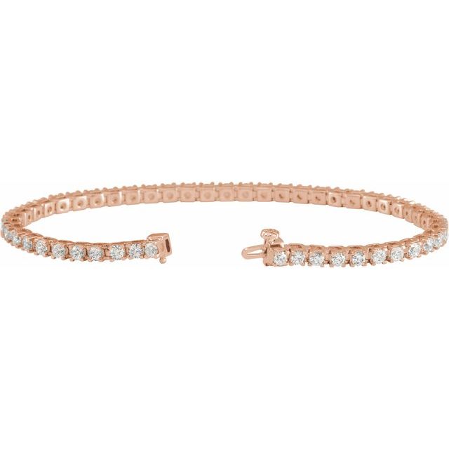 14K Rose 4 CTW Natural Diamond Line 7 1/4" Bracelet