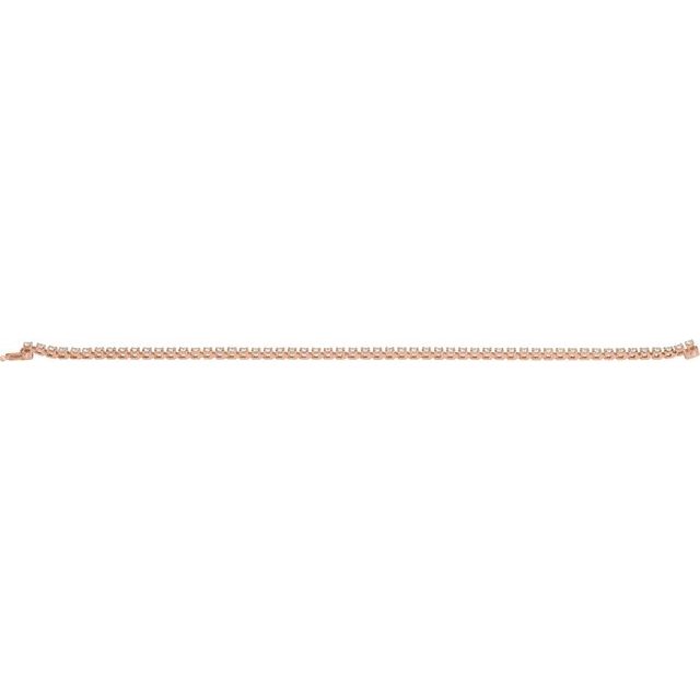 14K Rose 3 CTW Natural Diamond Line 7 1/4" Bracelet