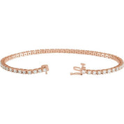 14K Rose 3 CTW Natural Diamond Line 7 1/4" Bracelet