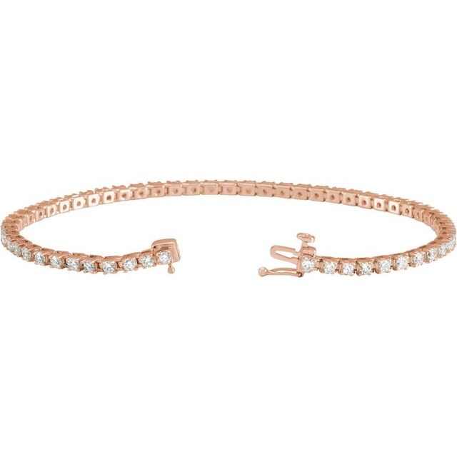 14K Rose 3 CTW Natural Diamond Line 7 1/4" Bracelet