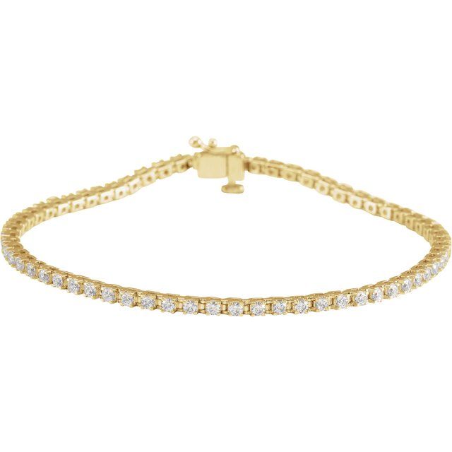 14K Yellow 2 CTW Lab-Grown Diamond Line 7 1/4" Bracelet