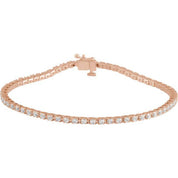 14K Rose 2 CTW Natural Diamond Line 7 1/4" Bracelet